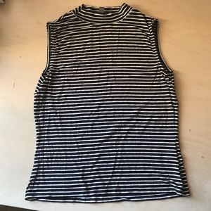 High collar, sleeveless top